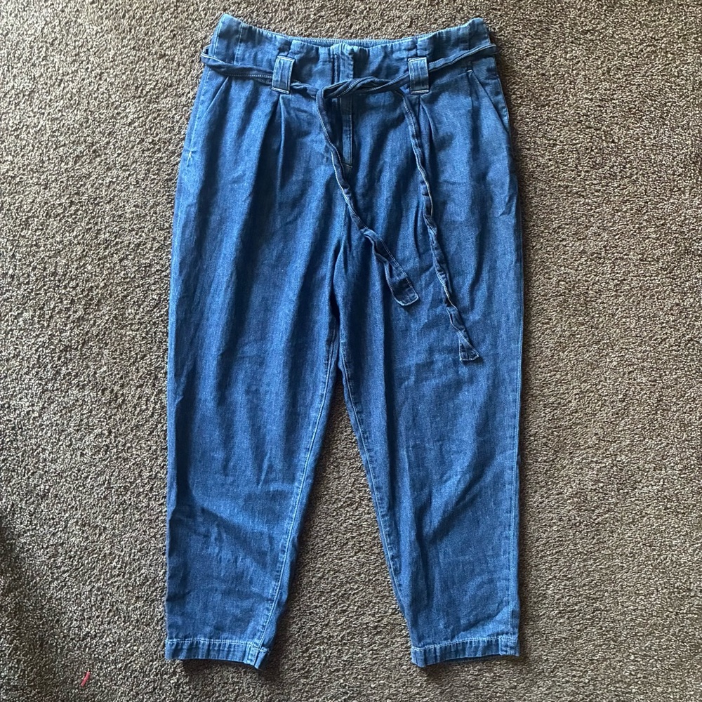 L’Agence Women’s Cotton Paperbag Pants In Graham, Size 30, dark wash